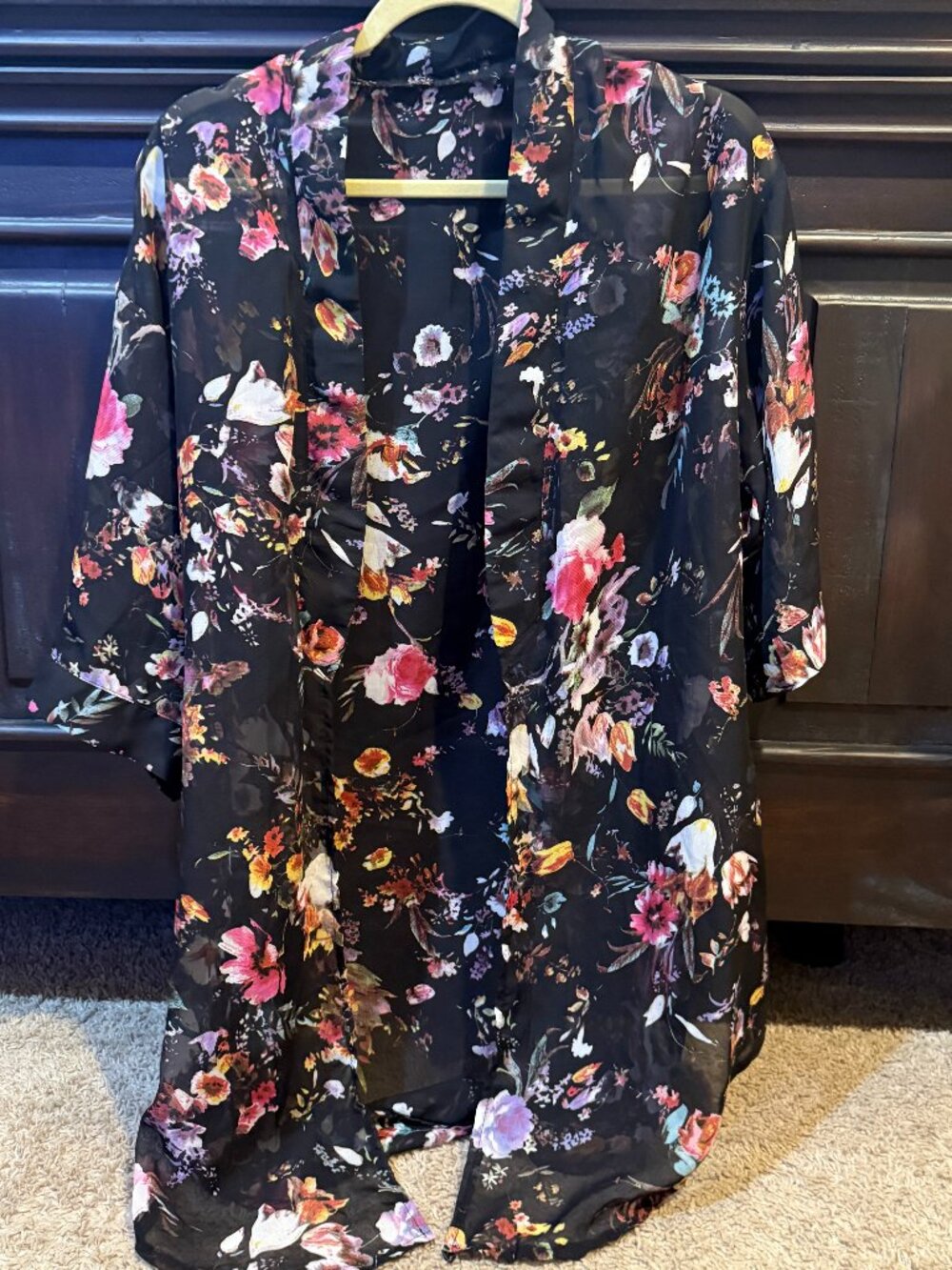 Floral Kimono-style Blouse